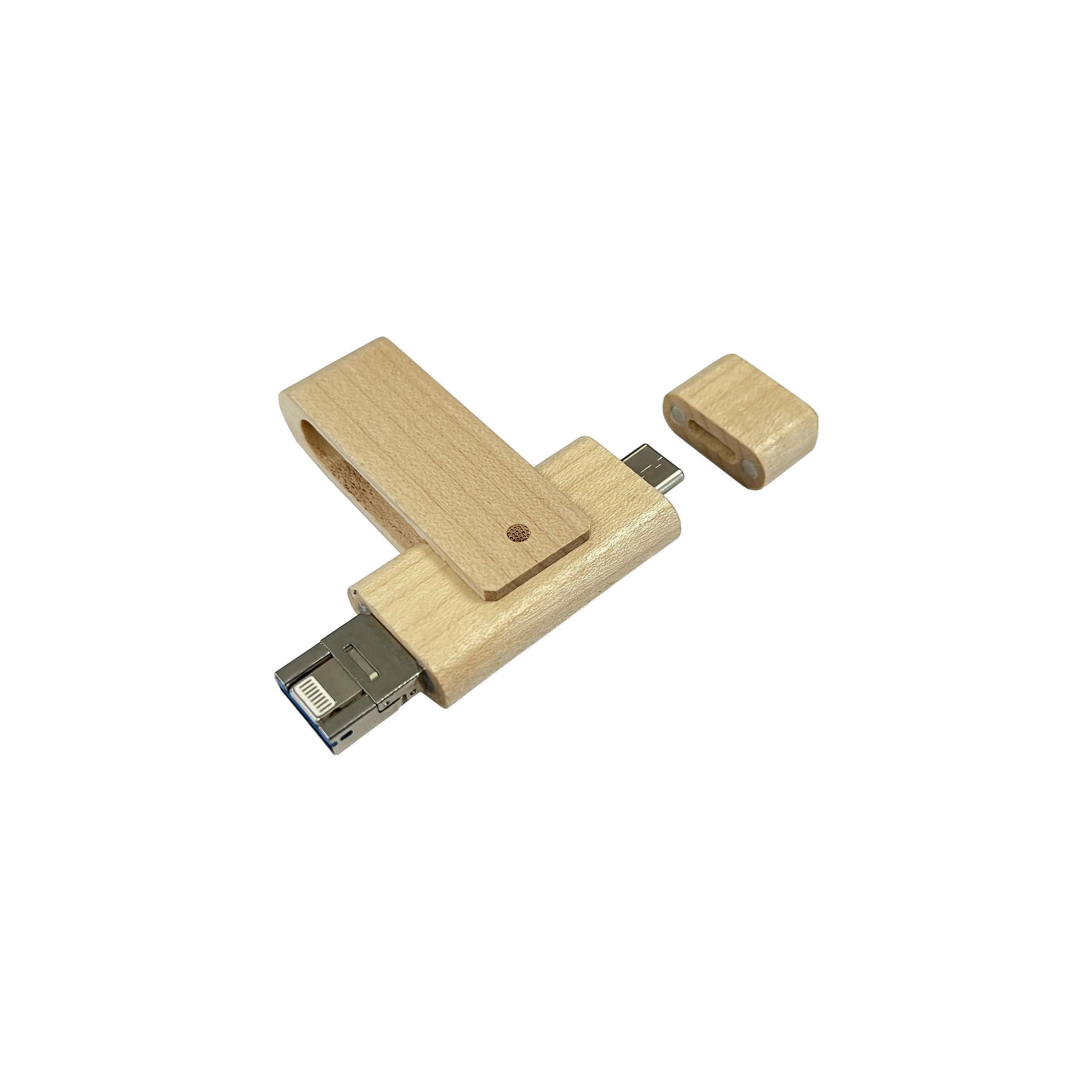 USB-Stick OTG H24 4 in 1 USB 3.0 Flash Disk 128 GB Ahorn
