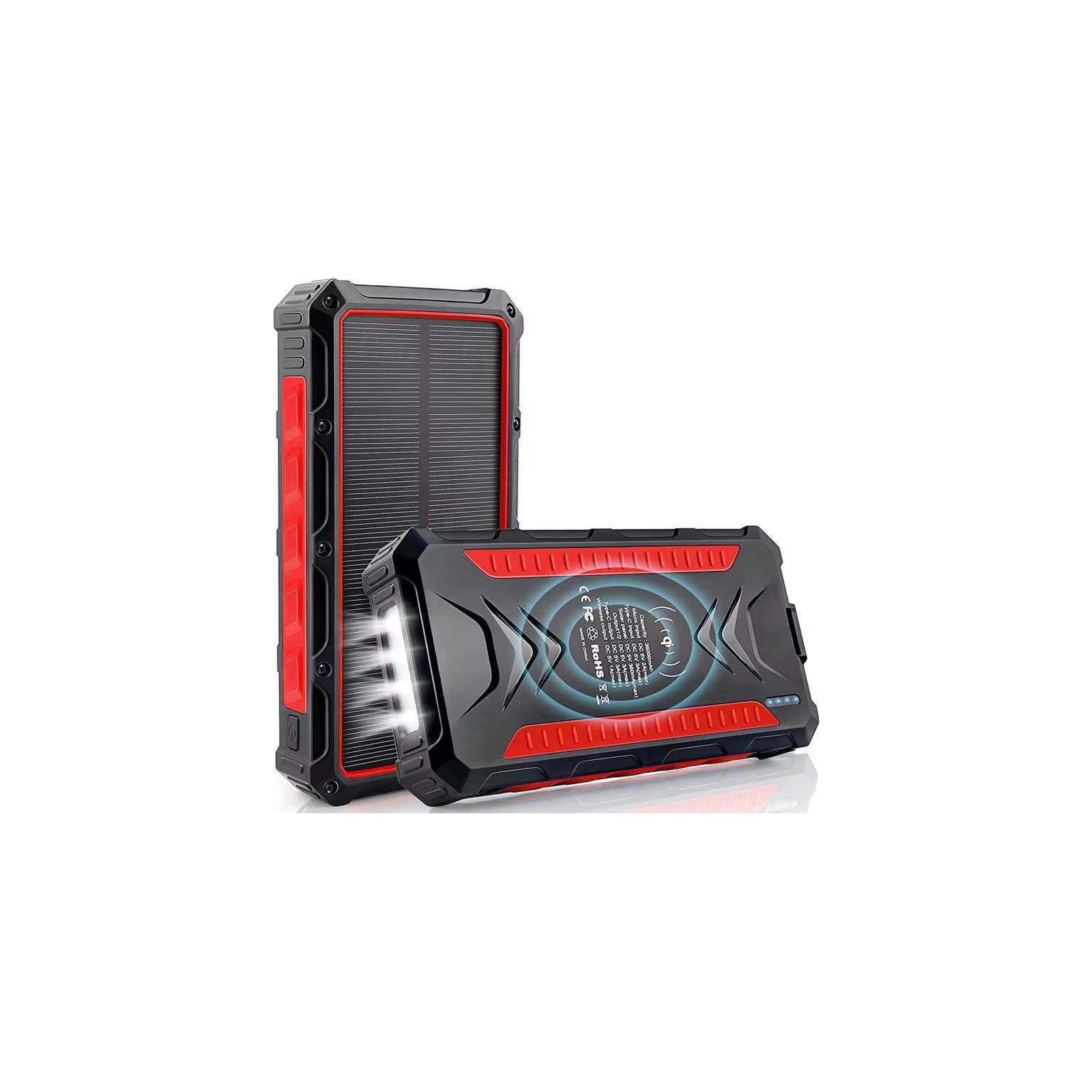 Outdoor Solar Powerbank PB-58 Wireless Charging 16000 mAh Rot