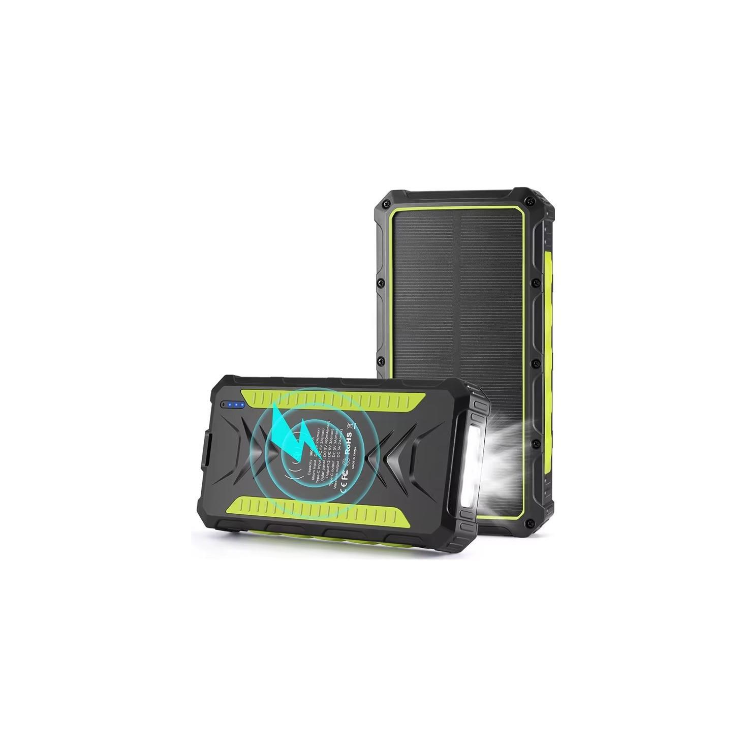 Outdoor Solar Powerbank PB-58 Wireless Charging 24000 mAh Grün
