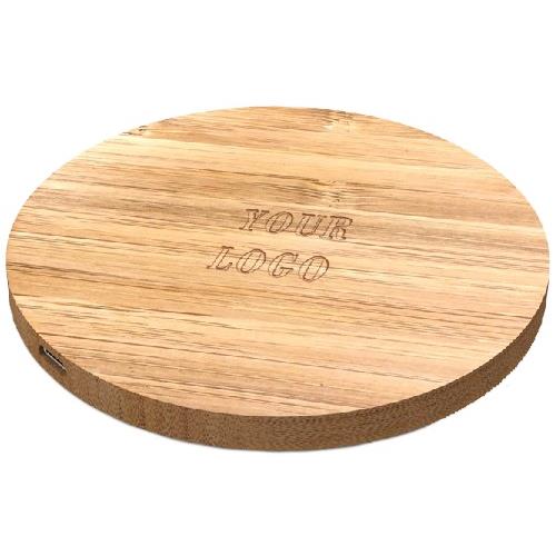 Wireless Charger rund 15W Bambus