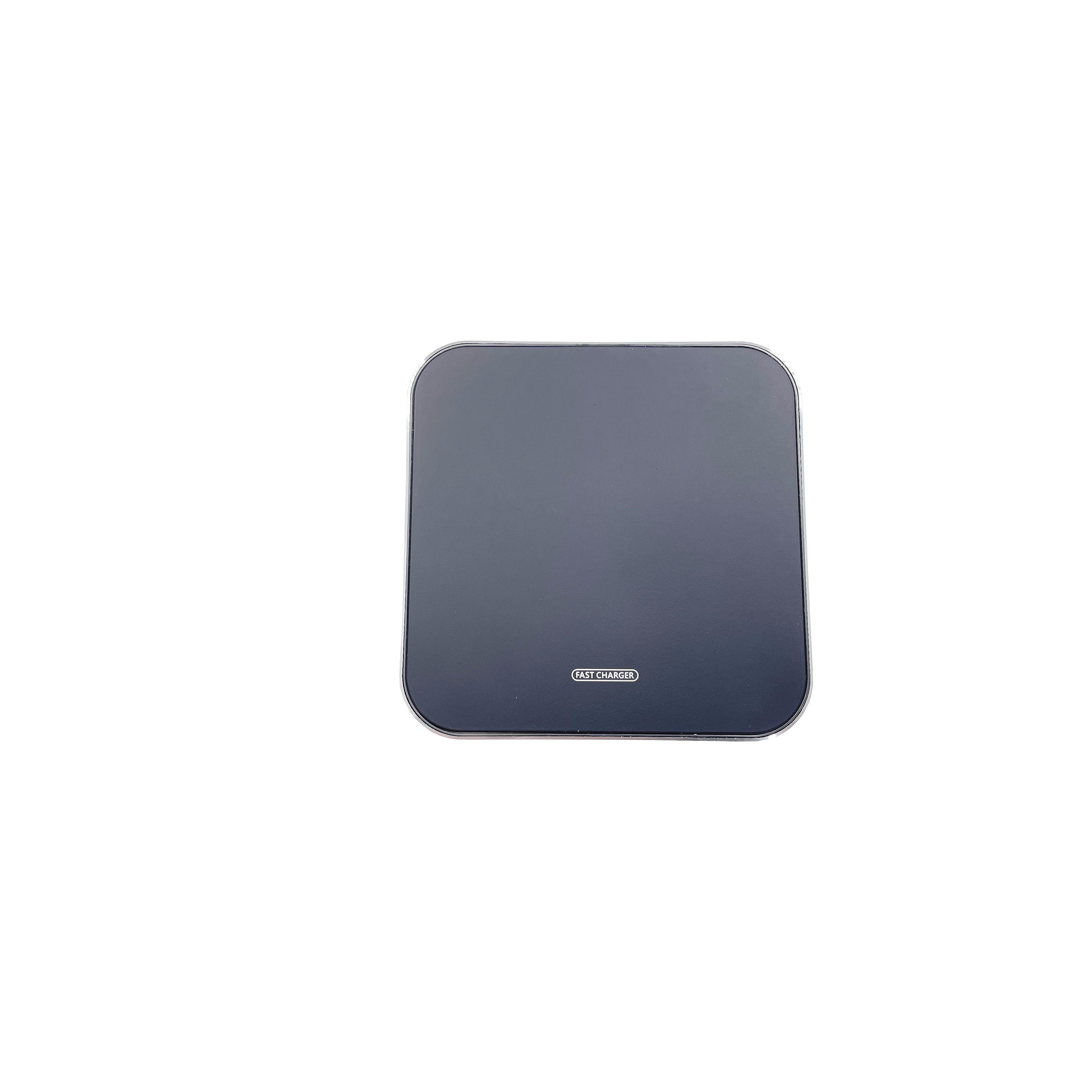 Wireless Charger LED-Rand eckig 15W Schwarz/Schwarz Acyrl