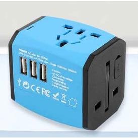 Weltreiseadapter 02 Blau/Schwarz