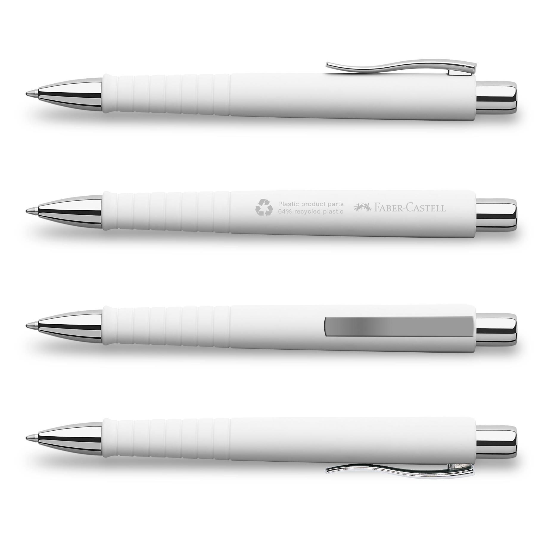 Kugelschreiber Poly Ball Recycling Weiß Faber-Castell