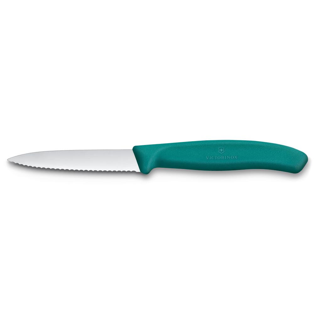 Swiss Classic, Gemüsemesser, 8cm, Wellen, Mittelspitz, grün