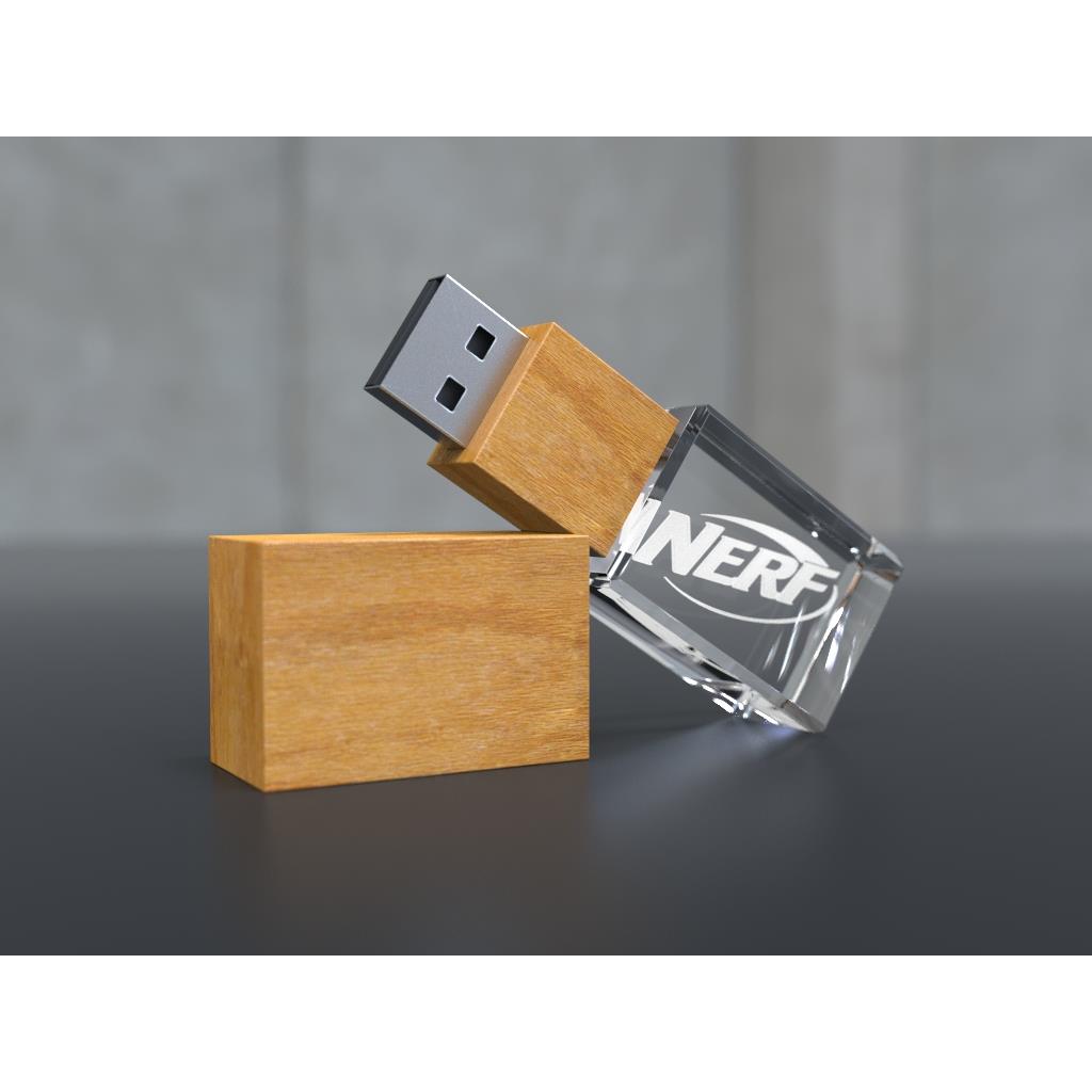 USB CRYSTAL 3D wood, (4GB)
