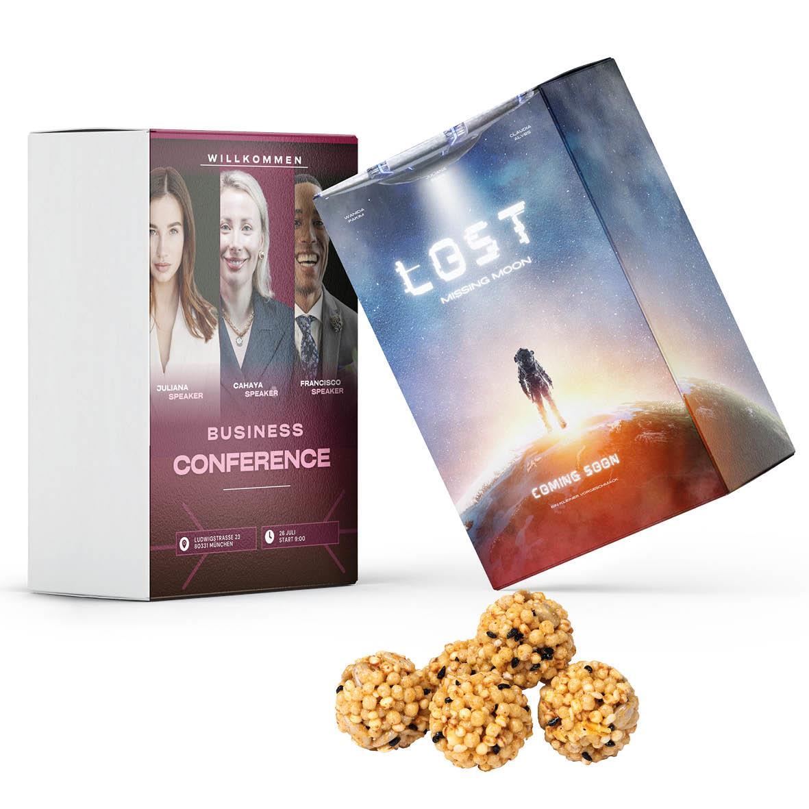 SNACKBALLS IN GESCHENKBOX (Kartonage bedruckt)